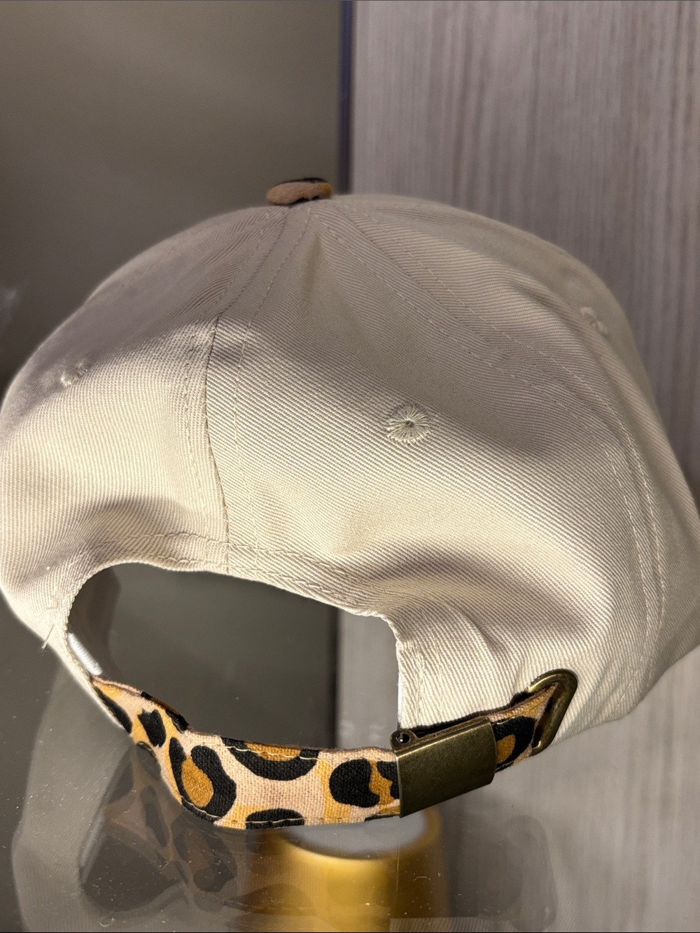 Faith Over Fear Leopard Brim Baseball Cap - Cream & Leopard - Picture 4 of 4